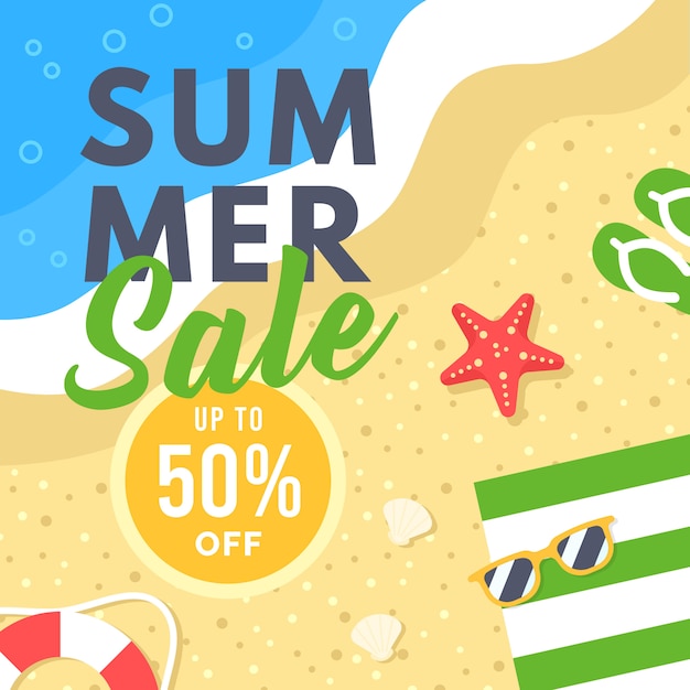 Vector summer sale banner voor social media marketing