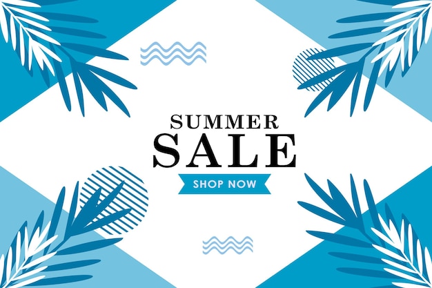 Summer sale banner with tropical theme