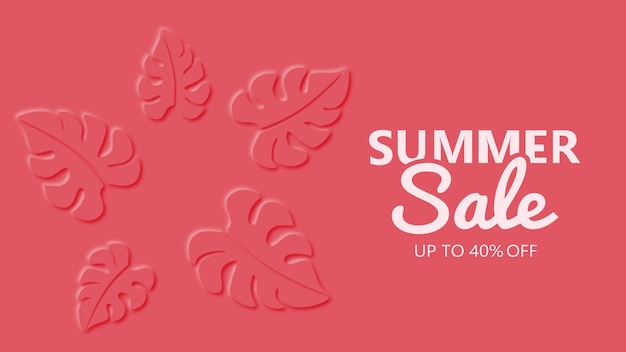 Summer sale banner with tropical theme