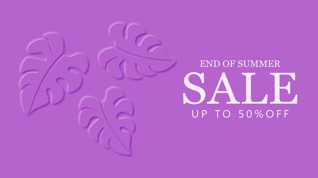 Summer sale banner with tropical theme