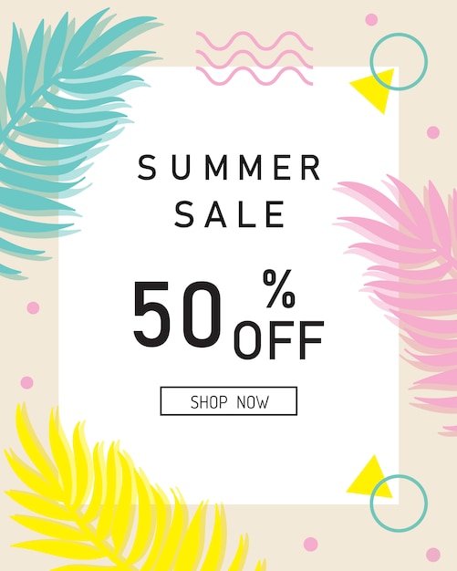 Vector summer sale banner