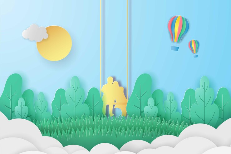 summer sale beach banner in papercut style
