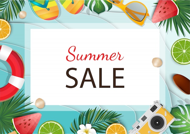 Vector summer sale beautiful banner