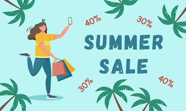 Summer sale blue background