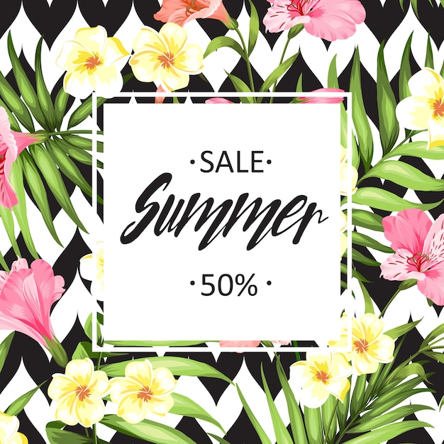 Premium Vector Summer sale card.