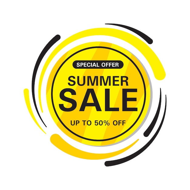 Vector summer sale circle banner