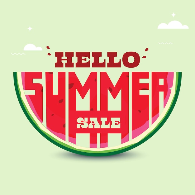 Vector summer sale  concept with juicy watermelon vector