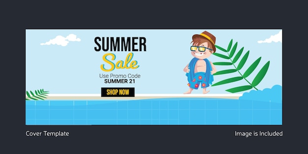 Summer sale cover page design template