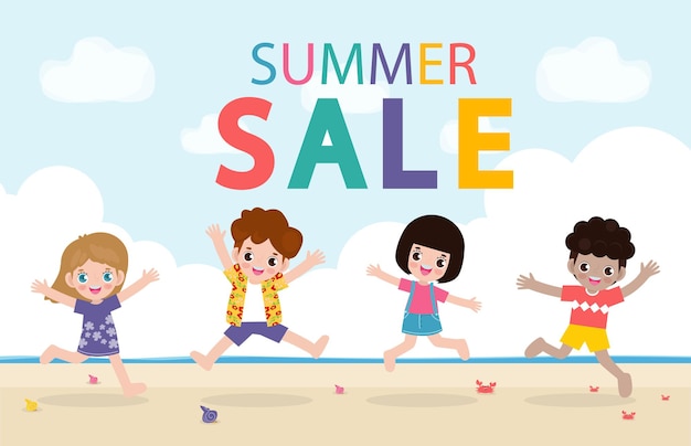 Vector summer sale design template website banner sale promotional material for social media poster