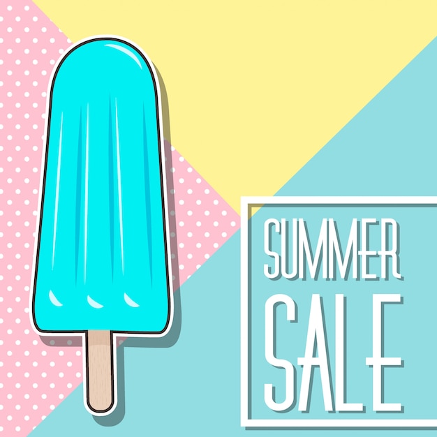 Summer sale design with ice cream 