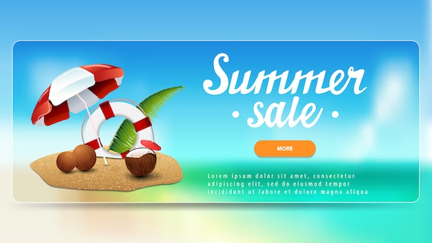Summer sale, discount banner with button