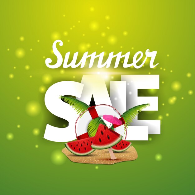 Summer sale, discount banner for your creativity with capital letters