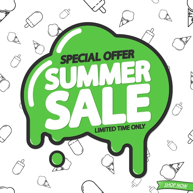 Summer Sale discount poster design template store offer banner