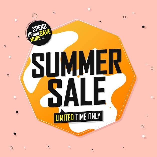 Summer Sale discount poster design template store offer banner