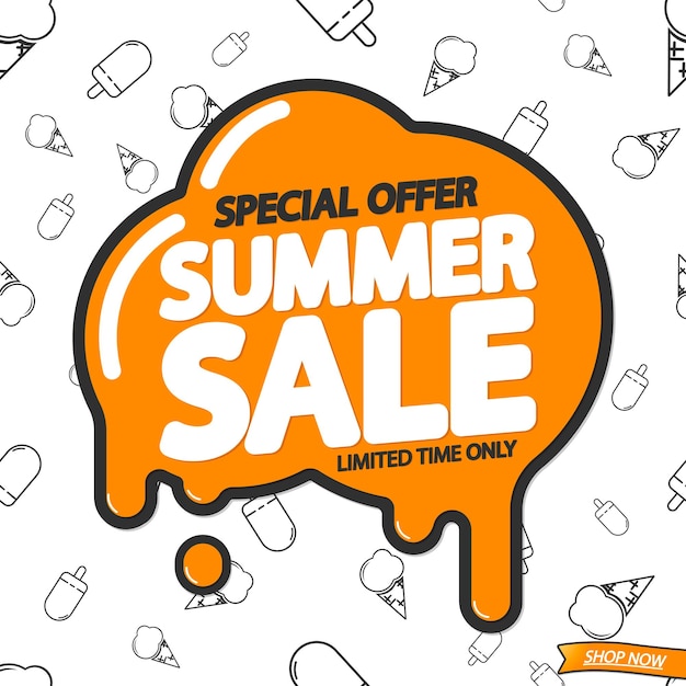 Summer Sale discount poster design template store offer banner