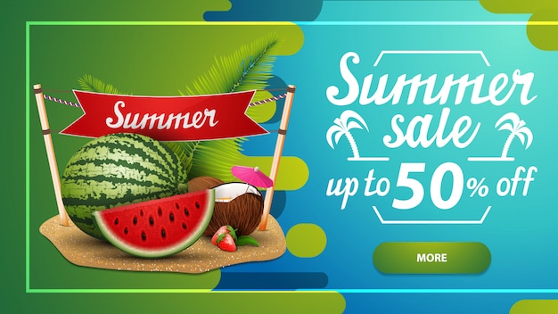 Summer sale, discount web banner