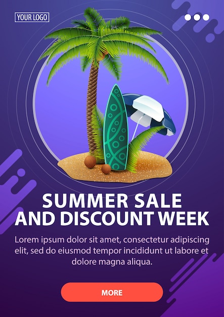 Summer sale and discount week banner 