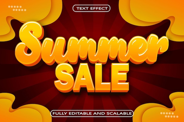 Summer sale editable text effect 3 dimension emboss modern style