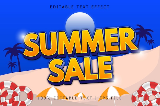 Summer Sale Editable Text Effect 3 Dimension Emboss Modern Style