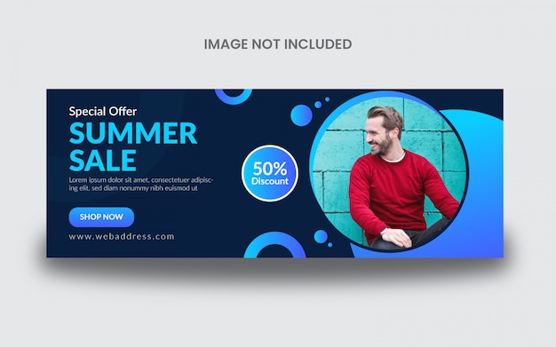 Summer sale facebook cover post banner template