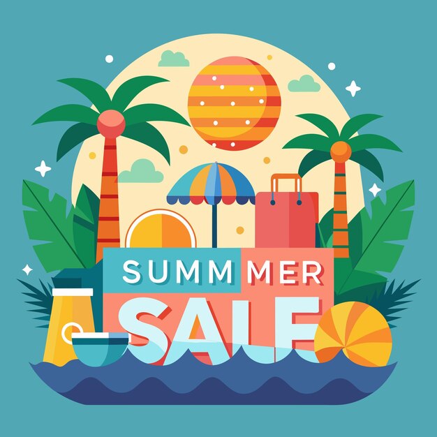 Summer sale flat design