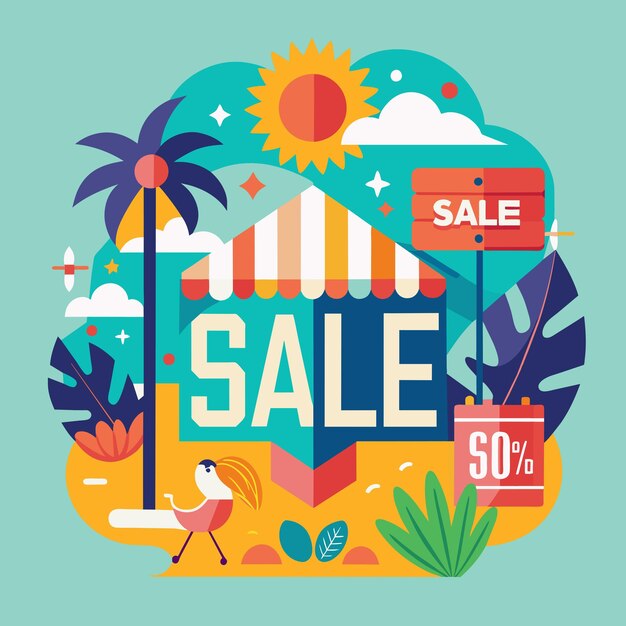 Summer sale flat design