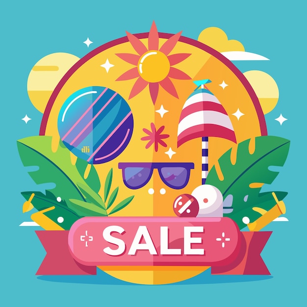 Summer sale flat design