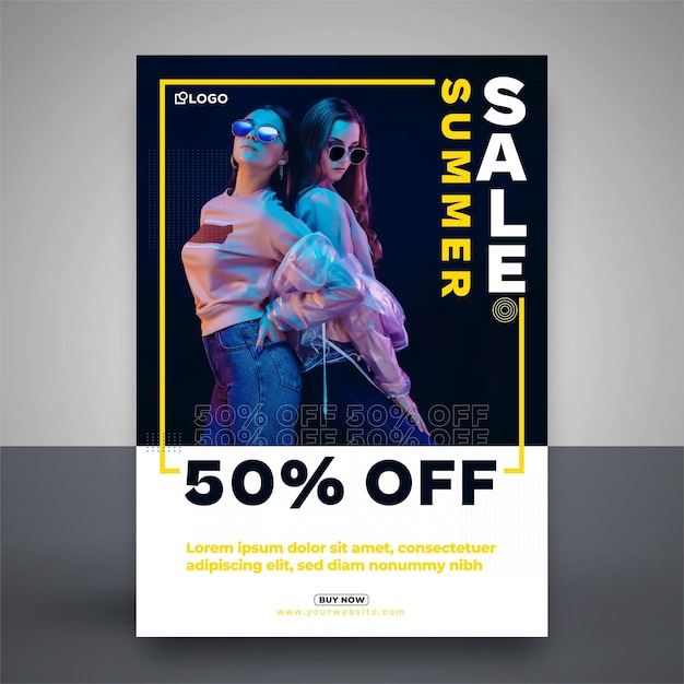 Summer sale flyer design template new arrival