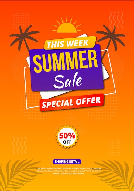 Summer sale flyer template