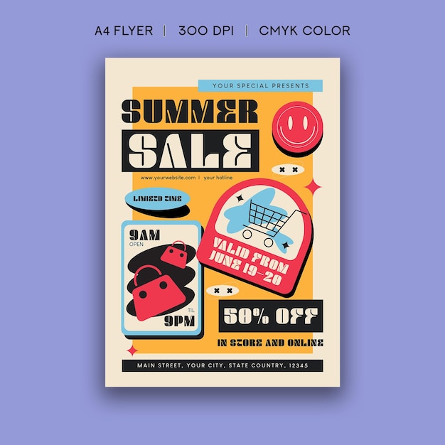 Vector summer sale flyer
