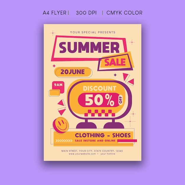 Vector summer sale flyer