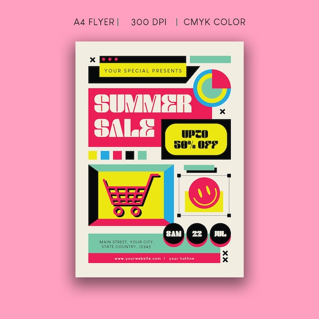 Vector summer sale flyer