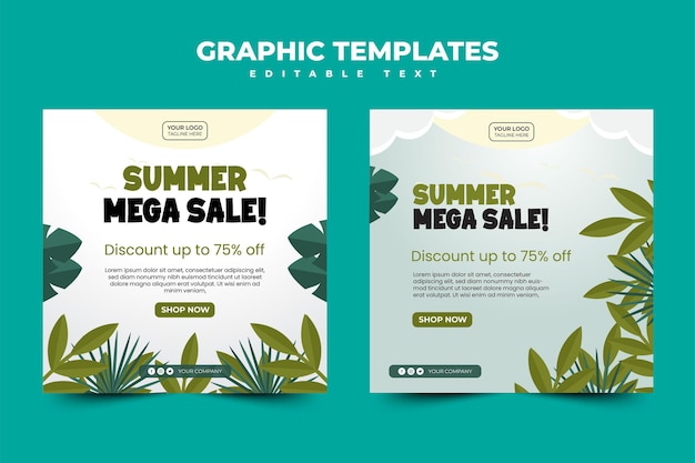 Summer sale graphic template