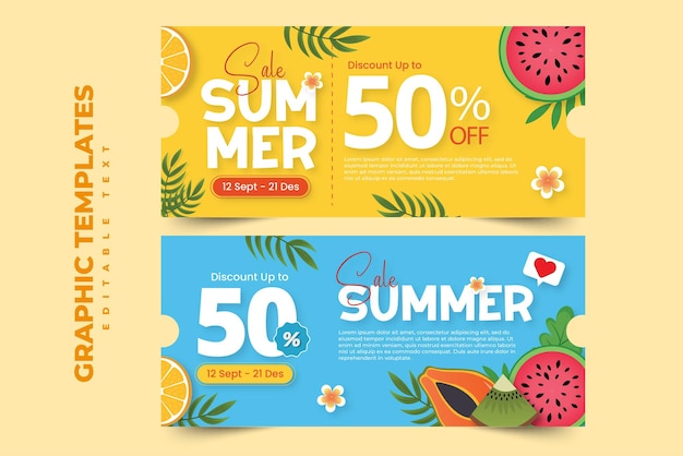 Vector summer sale graphic template