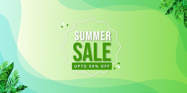 Vector summer sale green blue background professional banner multipurpose design free vector