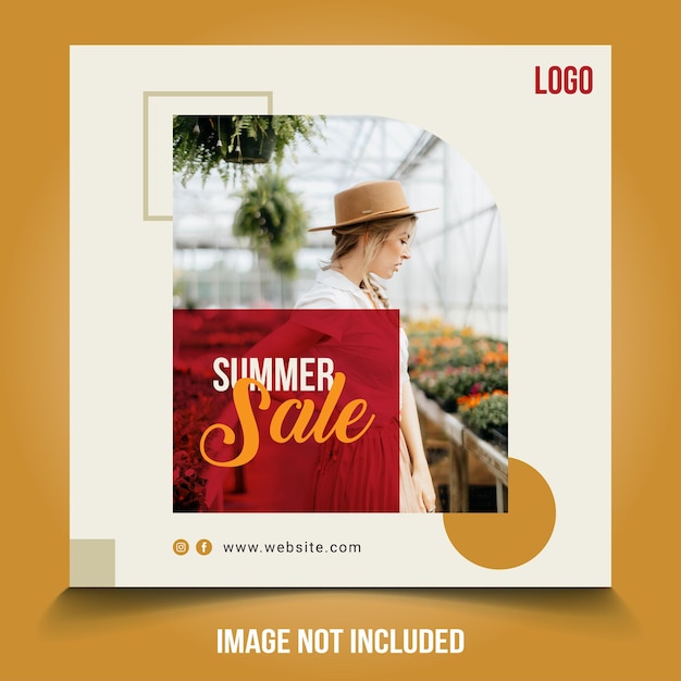 Summer sale Instagram post banner template