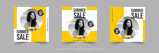 Vector summer sale instagram post templates