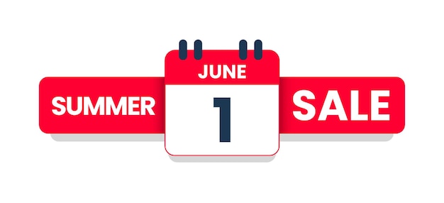 Vector summer sale june 1 banner template summer special offer vector