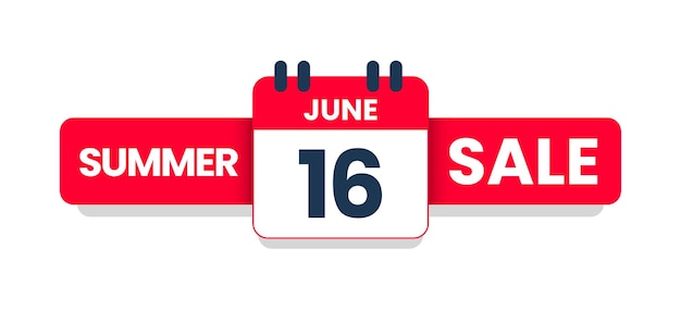 ベクトル サマー セール 6 月 16 日バナー テンプレート夏の特別オファー ベクトル