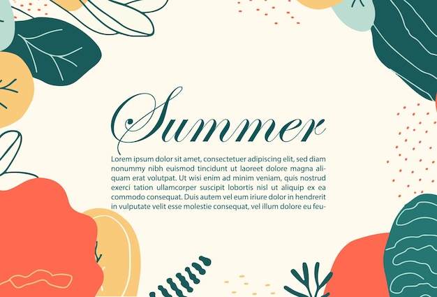 Летняя распродажа минималистский абстрактный цветочный баннерабстрактный лист минималистская брошюра генеративный ай
