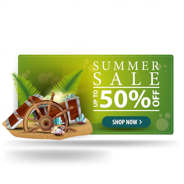 Summer sale, modern 3D volumetric banner for your creativity