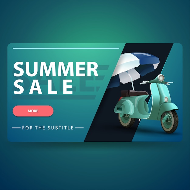Summer sale, modern 3d volumetric web banner