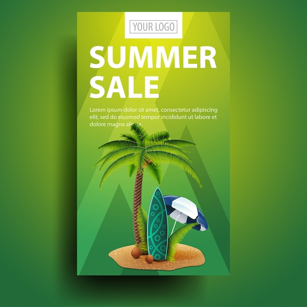 Summer sale, modern, stylish vertical banner for your business