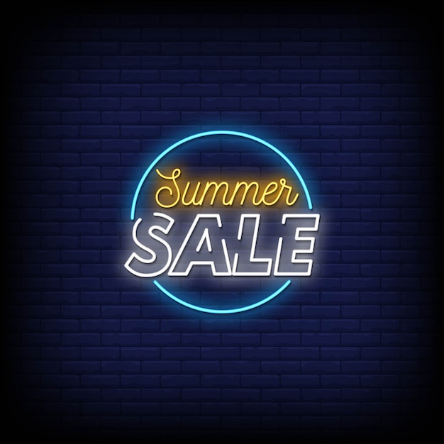 Summer Sale Neon Signs Style Text  