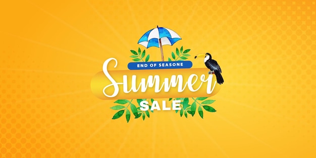 Summer Sale Orange Green Background Professional Banner Multipurpose Design Free Vector