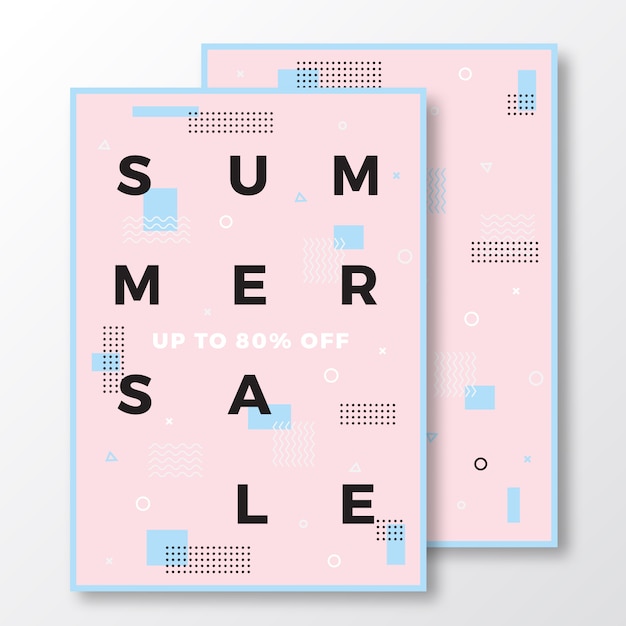 Summer sale poster, card or flyer template.