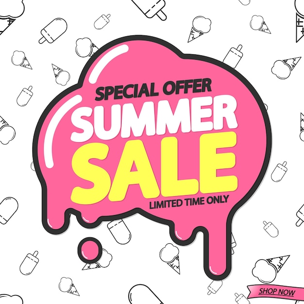 Summer Sale poster design template vector illustration