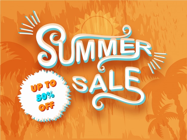 Vector summer sale poster design.