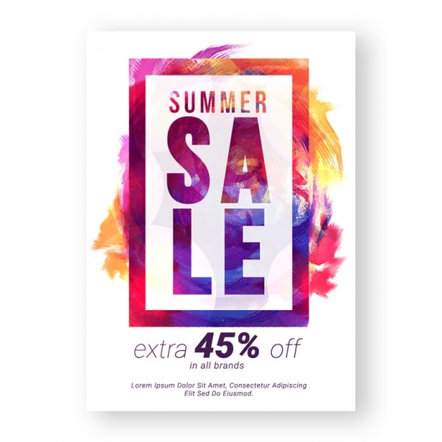 Vector summer sale poster with abstract stains