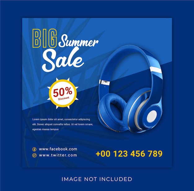 Summer sale product banner design template